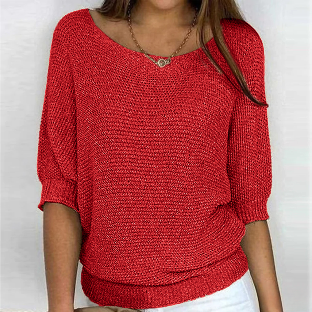 Women's Cross Knit Winter Sweater – Relaxed Long Sleeve Sweater