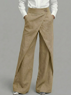 Women's Asymmetrical Pants – Draped Wrap Front Pants