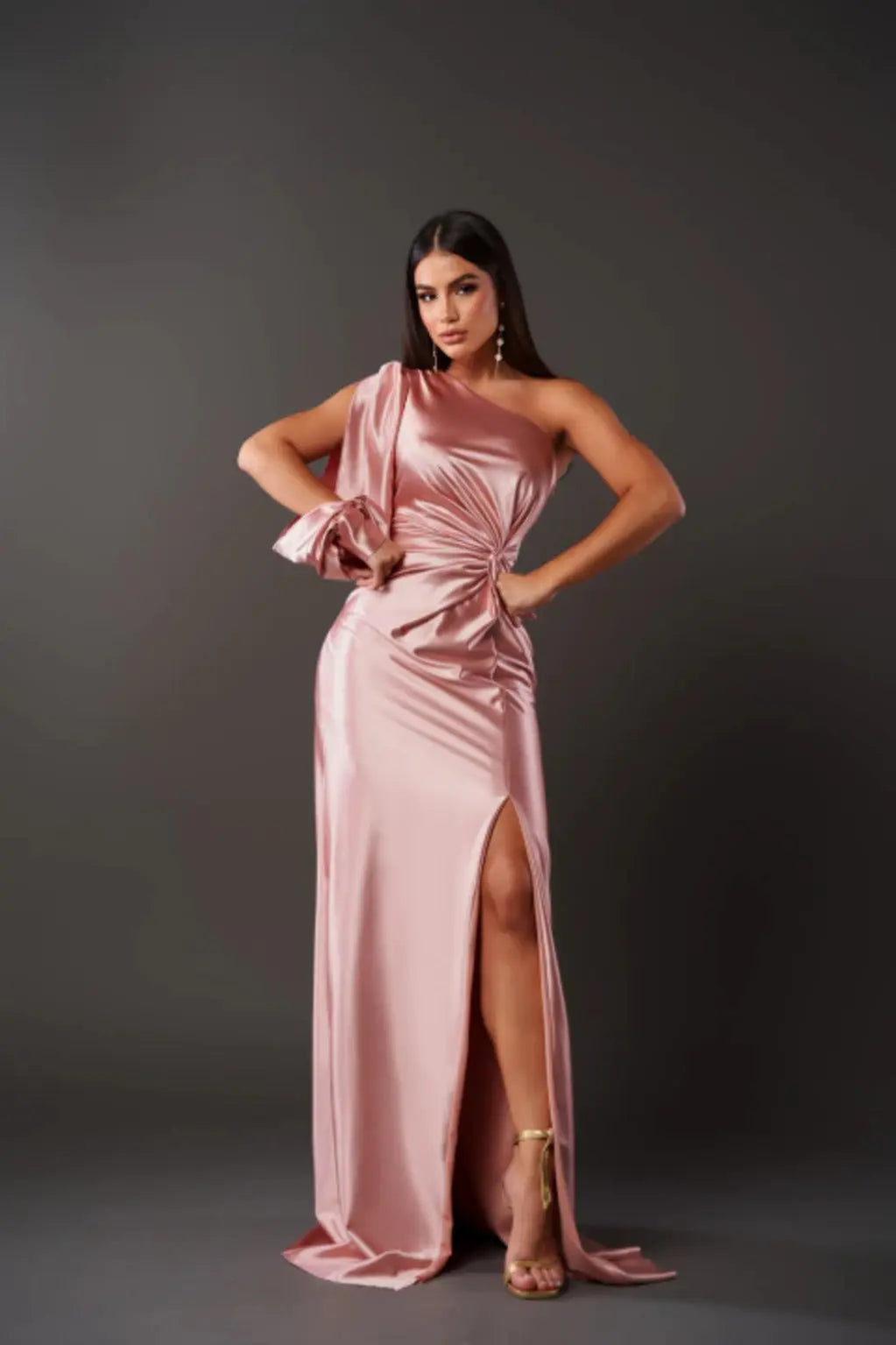 Women's Pleated Wedding Guest Dress – Flowy Formal Maxi Dress