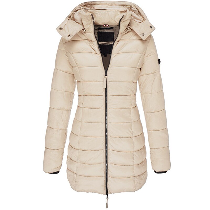 Women's Long Down Coat – Hooded Winter Puffer