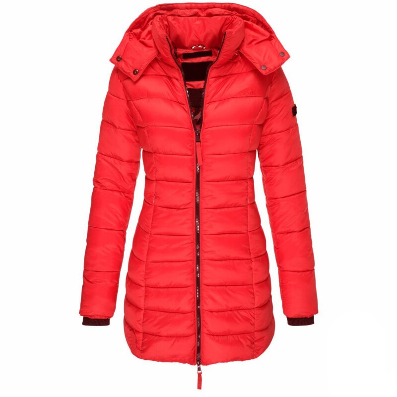 Women's Long Down Coat – Hooded Winter Puffer