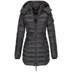 Women's Long Down Coat – Hooded Winter Puffer