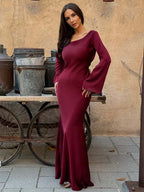Women's Tailored Long Sleeve Dress – Fitted Day-to-Evening Occasion Dress