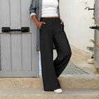 Women's Day-to-Evening Dress Pants – Stretch Tailored Straight Leg Trousers