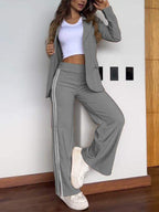 Women's Tailored Blazer Set – Wide Leg Office Co-Ord Suit