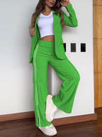 Women's Tailored Blazer Set – Wide Leg Office Co-Ord Suit
