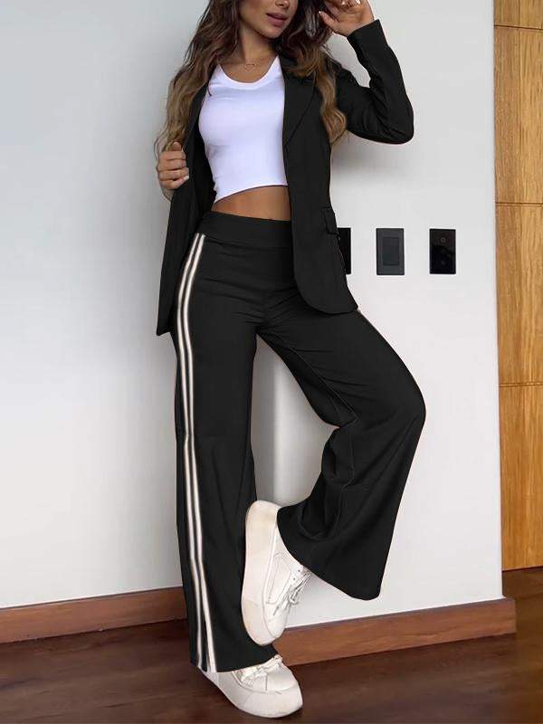 Women's Tailored Blazer Set – Wide Leg Office Co-Ord Suit