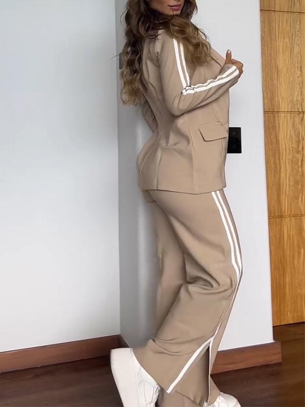 Women's Tailored Blazer Set – Wide Leg Office Co-Ord Suit