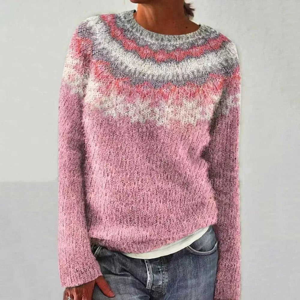Women's Reindeer Pattern Christmas Sweater – Festive Winter Holiday Sweater