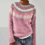 Women's Reindeer Pattern Christmas Sweater – Festive Winter Holiday Sweater