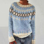 Women's Reindeer Pattern Christmas Sweater – Festive Winter Holiday Sweater