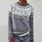Women's Reindeer Pattern Christmas Sweater – Festive Winter Holiday Sweater
