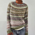Women's Reindeer Pattern Christmas Sweater – Festive Winter Holiday Sweater