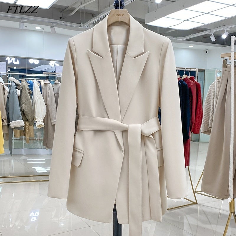 Women's Open Front Longline Blazer – Relaxed Tailored Jacket