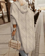 Women's Textured Hooded Cardigan – Longline Cold Weather Cardigan