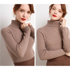 Women's Classic Roll Neck Sweater – Turtleneck Winter Knit Sweater