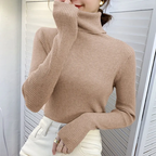 Women's Classic Roll Neck Sweater – Turtleneck Winter Knit Sweater