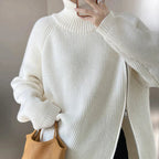Women's Zipper Turtleneck Sweater – Long Zip High Collar Pullover