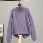 Women's Zipper Turtleneck Sweater – Long Zip High Collar Pullover