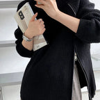 Women's Zipper Turtleneck Sweater – Long Zip High Collar Pullover