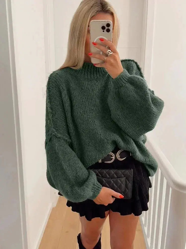 Women's Oversized Autumn Sweater – Relaxed Knit Pullover