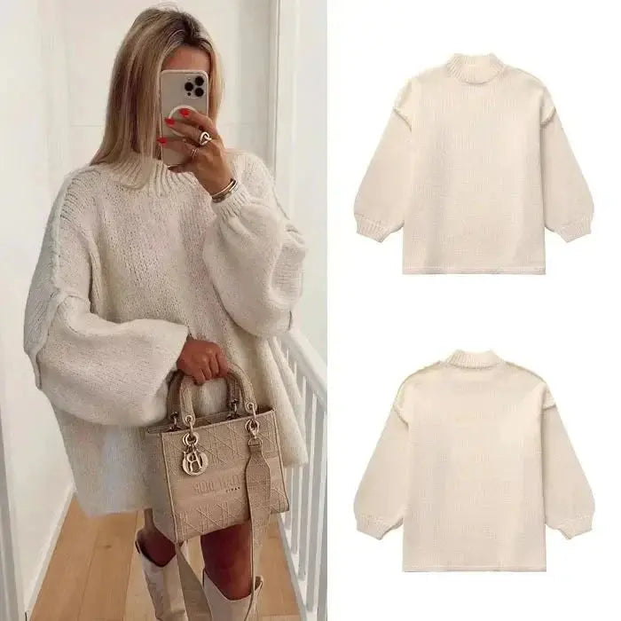 Women's Oversized Autumn Sweater – Relaxed Knit Pullover