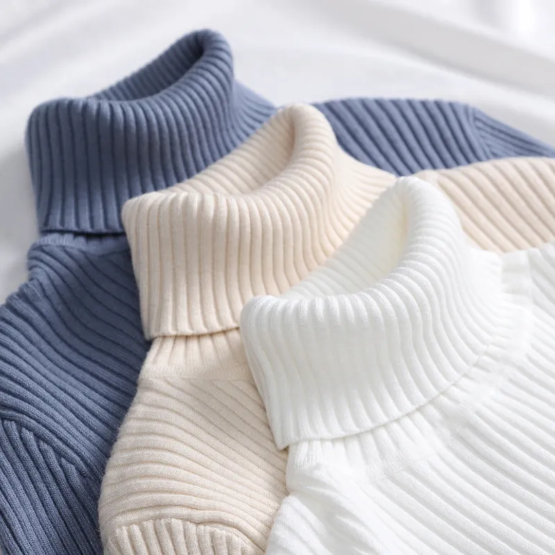 Women's Classic Roll Neck Sweater – Turtleneck Winter Knit Sweater