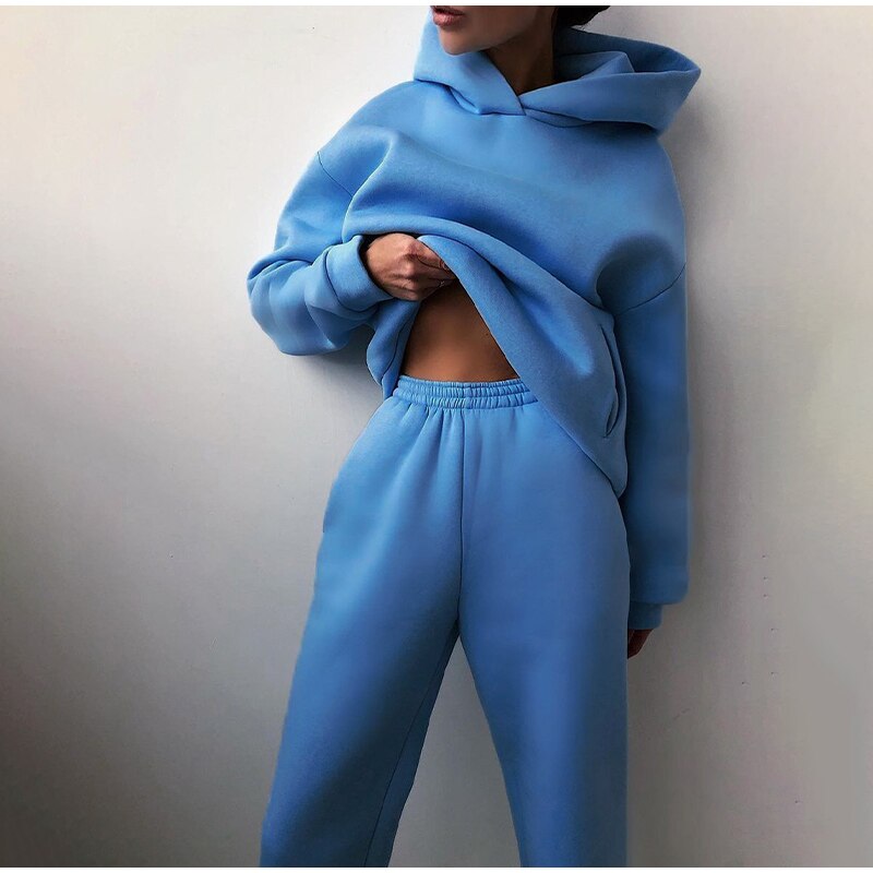 Women's Oversized Hoodie Set – Relaxed Jogger Tracksuit