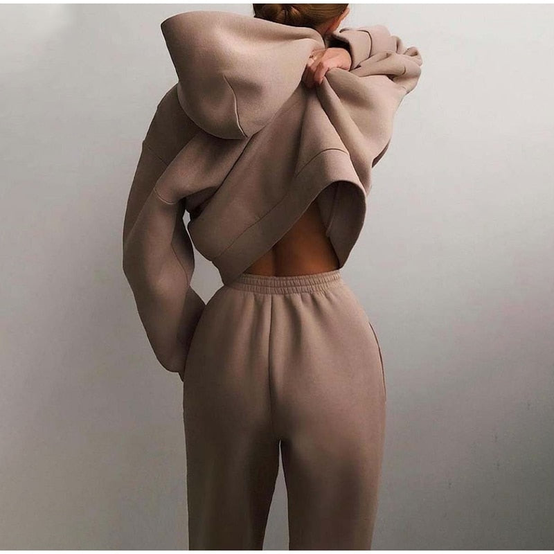 Women's Oversized Hoodie Set – Relaxed Jogger Tracksuit