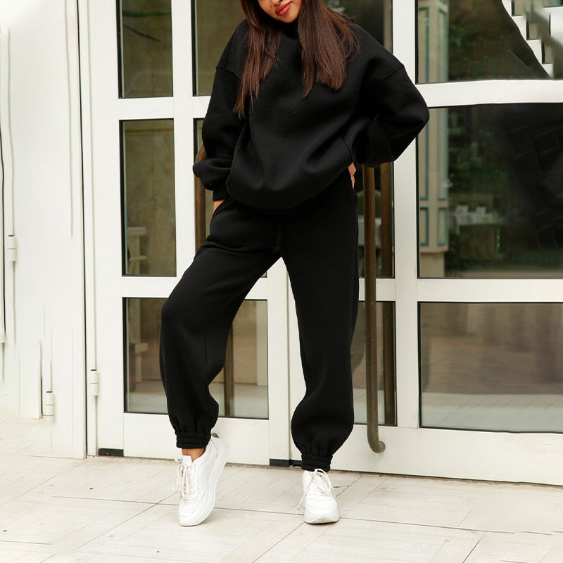 Women's Oversized Hoodie Set – Relaxed Jogger Tracksuit