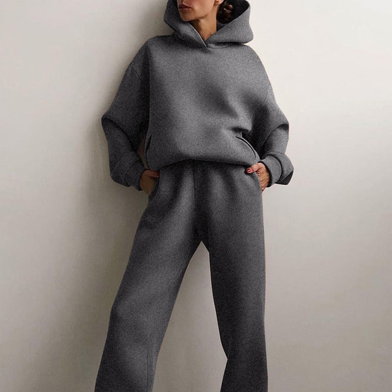 Women's Oversized Hoodie Set – Relaxed Jogger Tracksuit