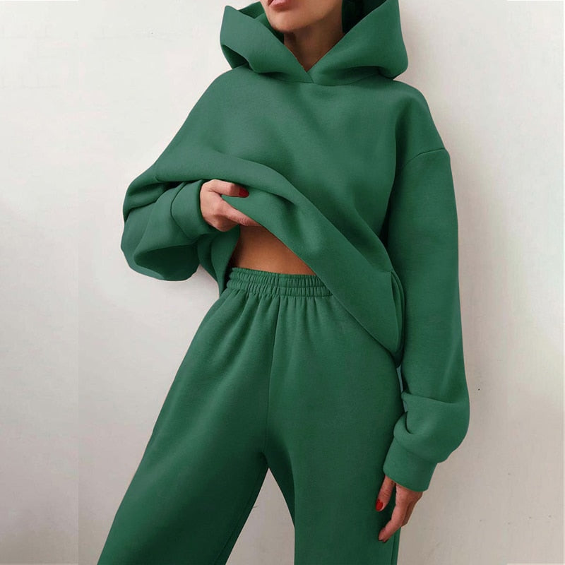 Women's Oversized Hoodie Set – Relaxed Jogger Tracksuit
