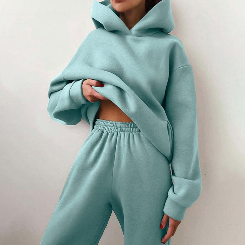Women's Oversized Hoodie Set – Relaxed Jogger Tracksuit