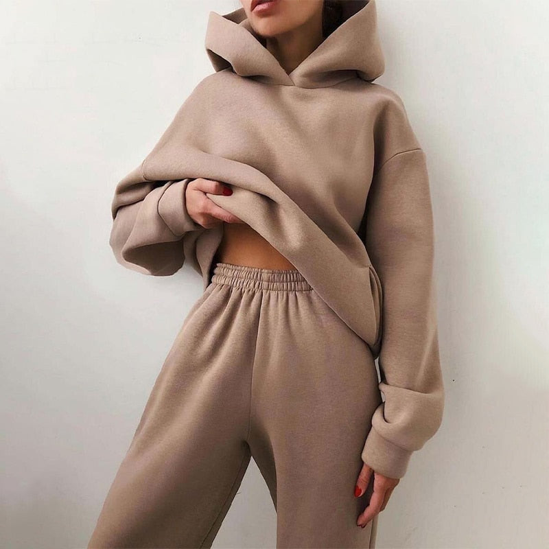 Women's Oversized Hoodie Set – Relaxed Jogger Tracksuit