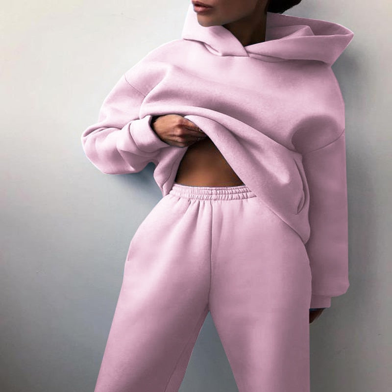 Women's Oversized Hoodie Set – Relaxed Jogger Tracksuit