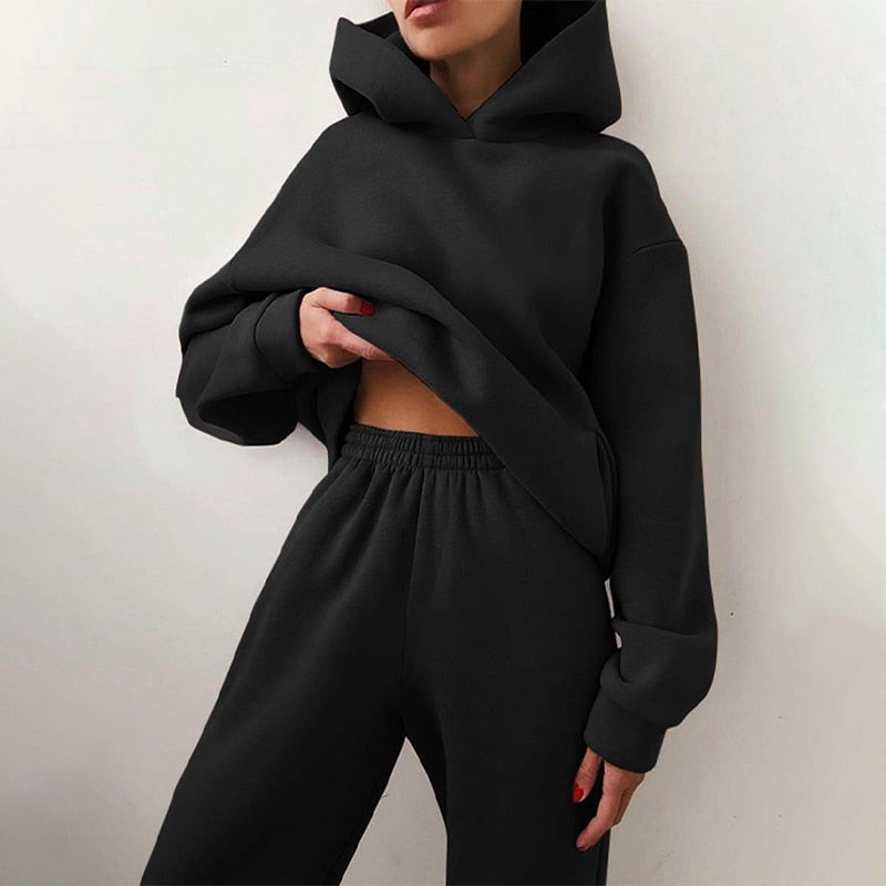 Women's Oversized Hoodie Set – Relaxed Jogger Tracksuit