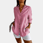 Women's Lightweight Long Sleeve Blouse – Relaxed Everyday Blouse