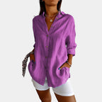 Women's Lightweight Long Sleeve Blouse – Relaxed Everyday Blouse