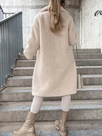 Women's Long Teddy Overcoat – Plush Relaxed Winter Coat
