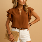 Women's Sleeveless Office Blouse – Tailored Workwear Blouse