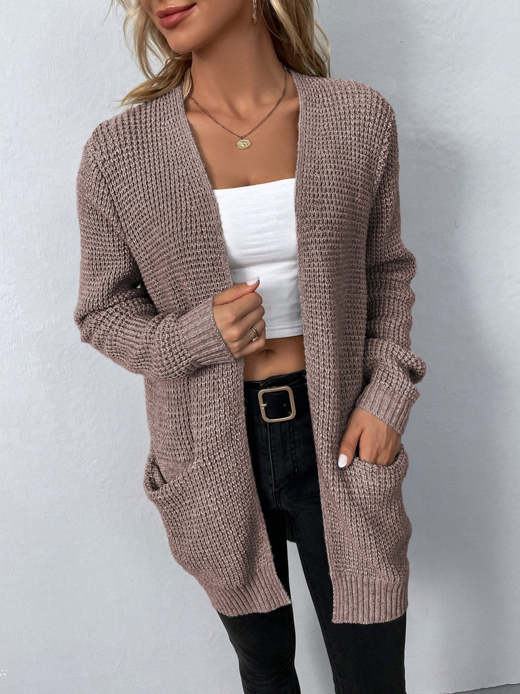Women's Long Sleeve Open Front Cardigan – Relaxed Layering Cardigan
