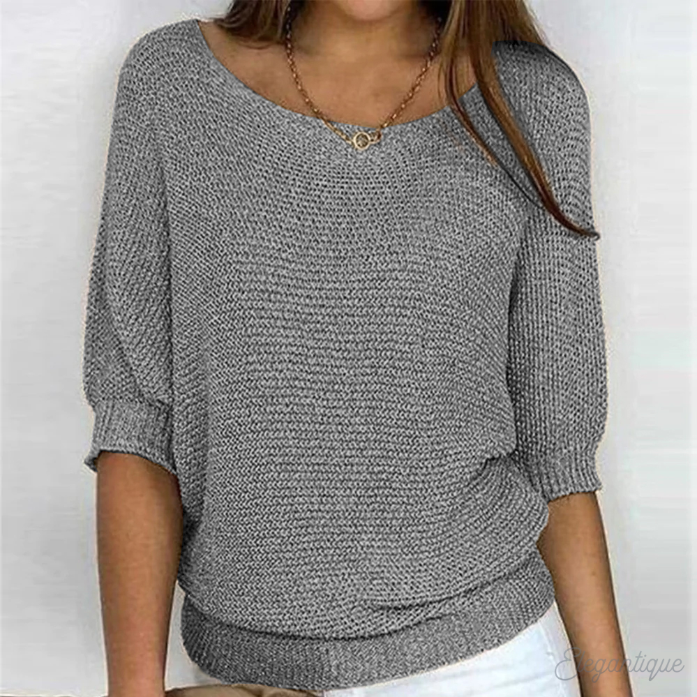 Women's Everyday Knit Sweater – Relaxed Crew Neck Pullover