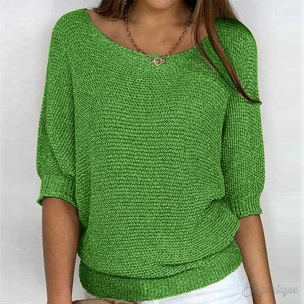 Women's Everyday Knit Sweater – Relaxed Crew Neck Pullover