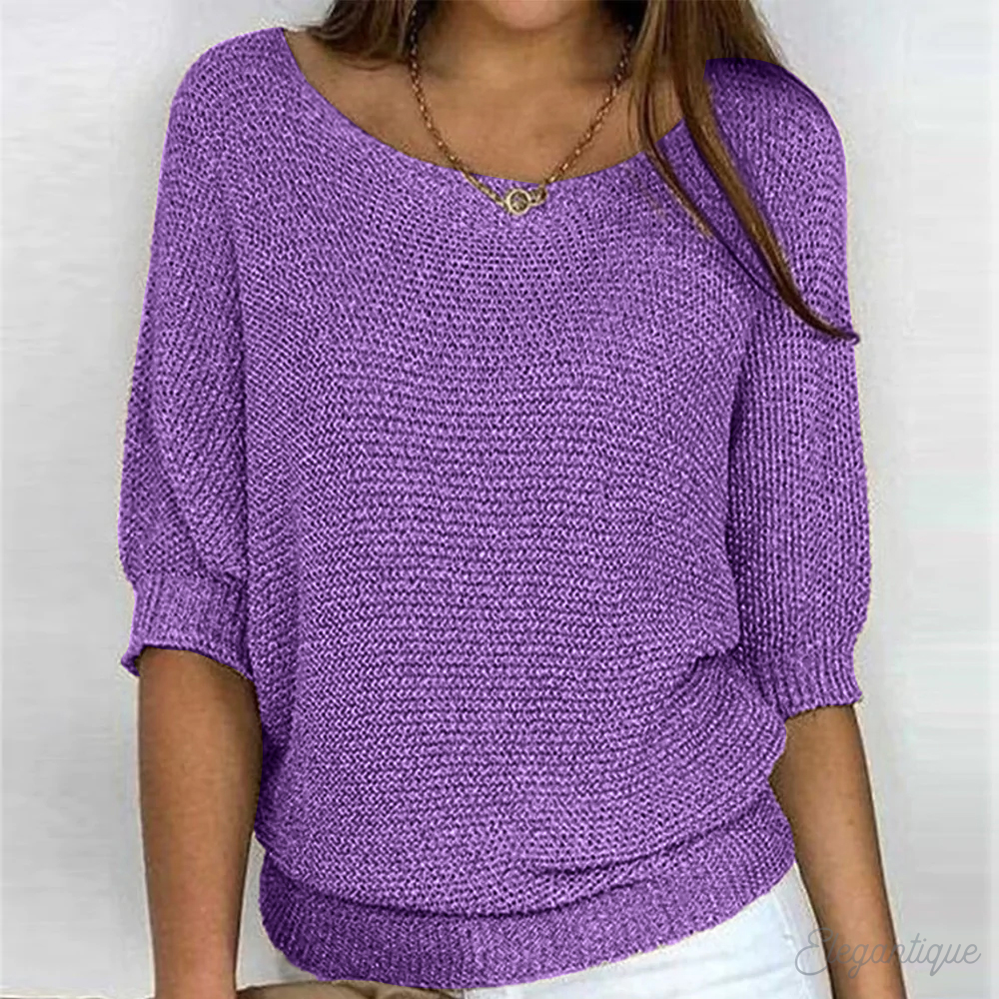 Women's Everyday Knit Sweater – Relaxed Crew Neck Pullover