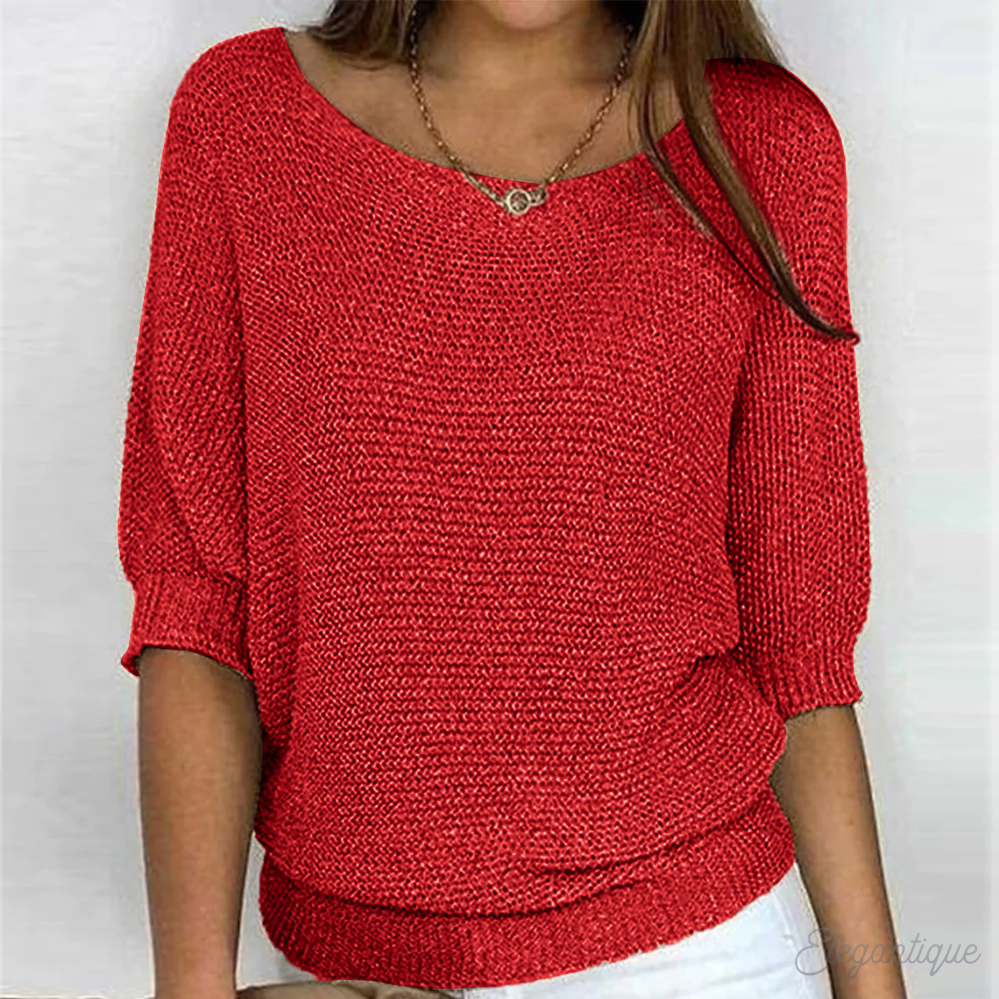 Women's Everyday Knit Sweater – Relaxed Crew Neck Pullover