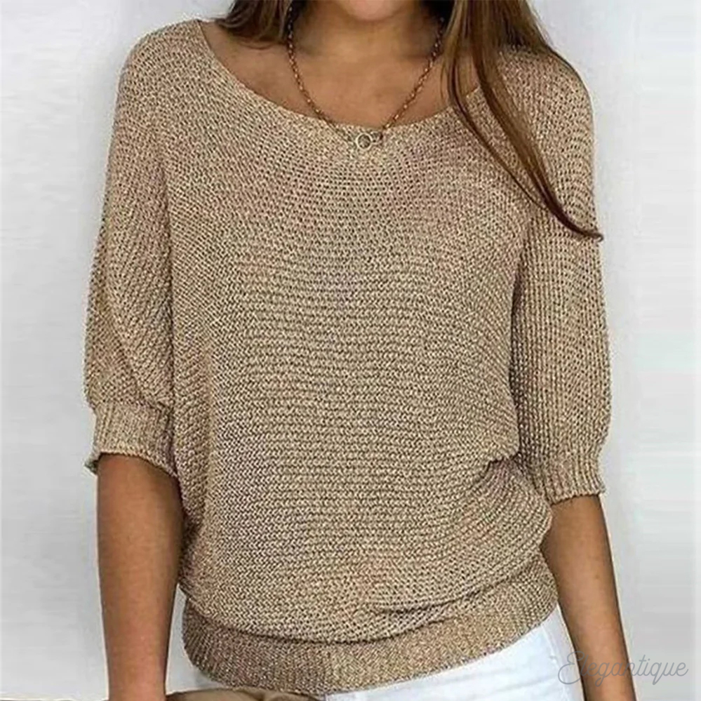 Women's Everyday Knit Sweater – Relaxed Crew Neck Pullover