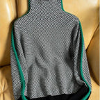 Women's Stripe Pattern Sweater – Relaxed Crew Neck Knit Pullover