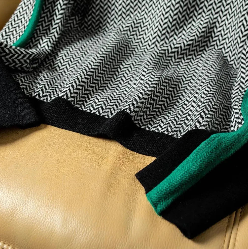 Women's Stripe Pattern Sweater – Relaxed Crew Neck Knit Pullover
