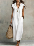 Women's Relaxed Boho Maxi Dress – Flowy Summer Dress