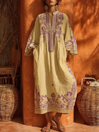 Women's Embroidered Floral Dress – Flowy Formal Occasion Dress